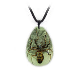 Real Spider Necklace Teardrop Shaped Glow In The Dark Large Real Nature Gift