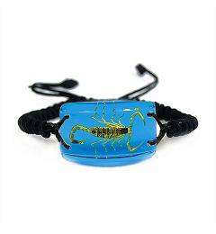 Real Bark Scorpion Bracelet Rectangle Shaped Real Nature Gift With Box