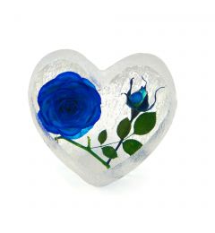 A - Real Blue Rose Flower Heart Shape Real Nature Gift