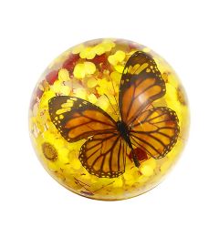A - Real Butterfly Half-Dome Yellow Decoration Real Monarch Butterfly Real Nature Gift
