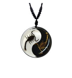 A - Real Scorpion Yin-Yang Necklace Real Nature Gift Jewelry With Box