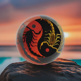 Real Black Emperor and Real Bark Scorpion Red and Black Yin-Yang Scorpion Decoration Real Nature Gift