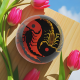 Real Black Emperor and Real Bark Scorpion Red and Black Yin-Yang Scorpion Decoration Real Nature Gift
