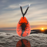 Real Black Scorpion Necklace Red Lucite Real Nature Gift Jewelry With Box