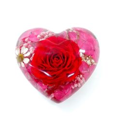 A - Real Red Rose Heart Shape Real Nature Gift
