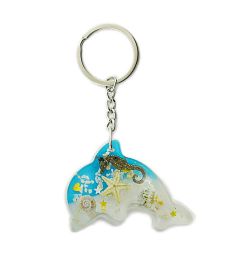 A - Real Dolphin Shape Seahorse Keychain Assorted Colors Real Nature Gift