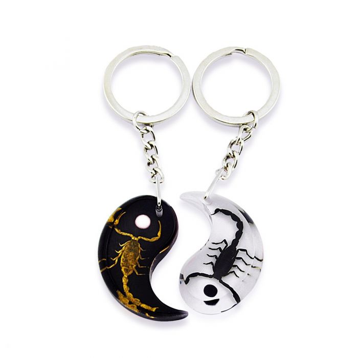 A - Real Scorpion Yin-Yang Keychain Real Nature Gift