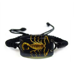 A - Real Bark Scorpion Rectangle Shaped Bracelet Real Nature Gift Jewelry With Box