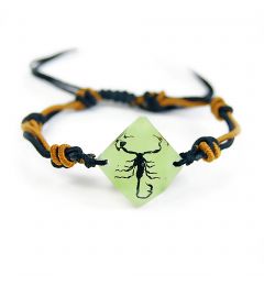 A - Real Black Scorpion Bracelet (Glows-In-The-Dark) Real Nature Gift